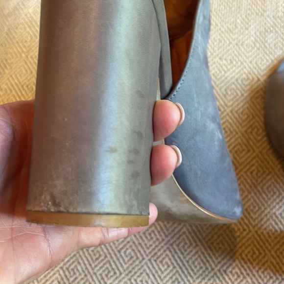 Steve Madden Gray Carnabi Block Heel Peep Toe Heels, 8M - Picture 9 of 10